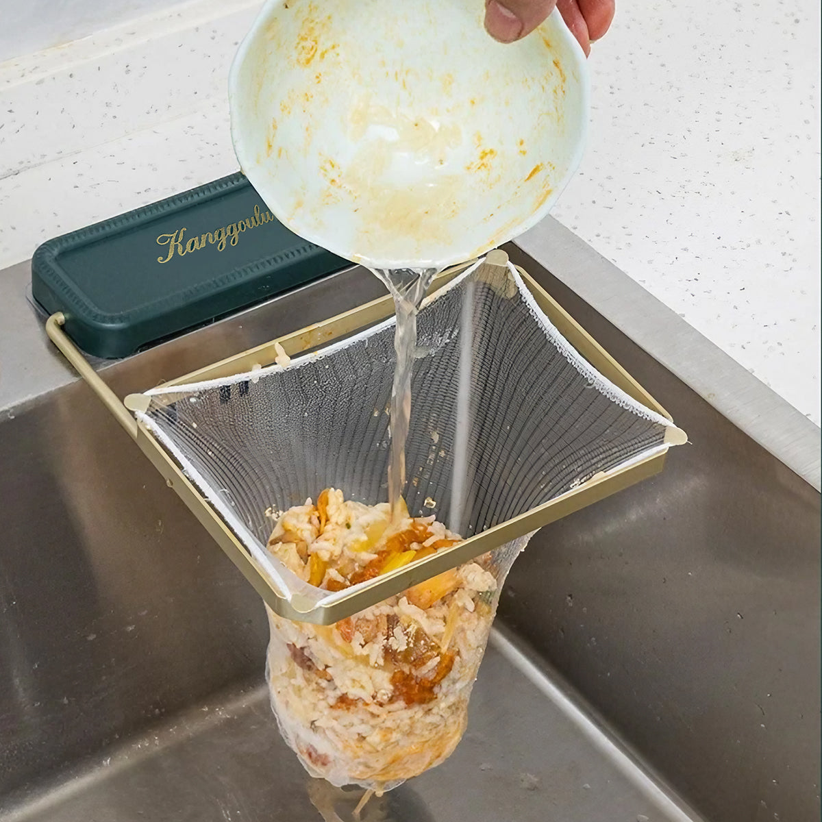 HASTHIP Kitchen Sink Strainer with 50Pcs Filter Mesh Bags 2 in 1 Folding Sink Strainer Dish Cloth Rack Metal Modern Kitchen Sink Edge Disposable Residues Strainer HASTHIP Kitchen Sink Strainer with 50Pcs Filter Mesh Bags 2 in 1 Folding Sink Strainer Dish Cloth Rack Metal Modern Kitchen Sink Edge Disposable Residues Strainer